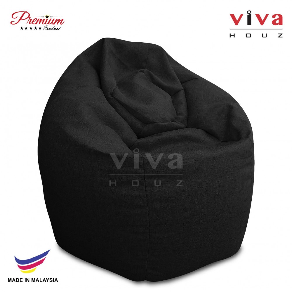 Viva Houz Giant Bean Bag Chair Sofa Xxl Size Mystery Black