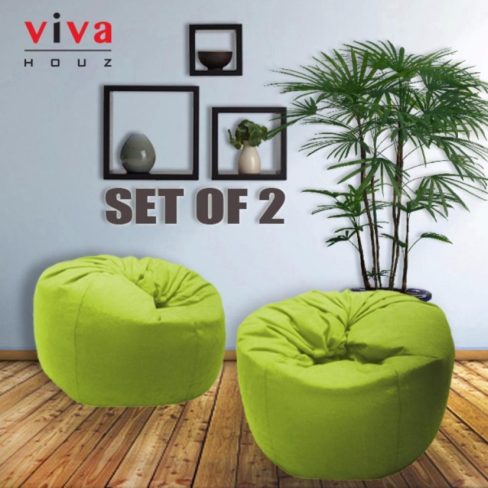 Viva Houz Happy Bean Bag Sofa Chair Xl Size 2 5kg Set Of Green