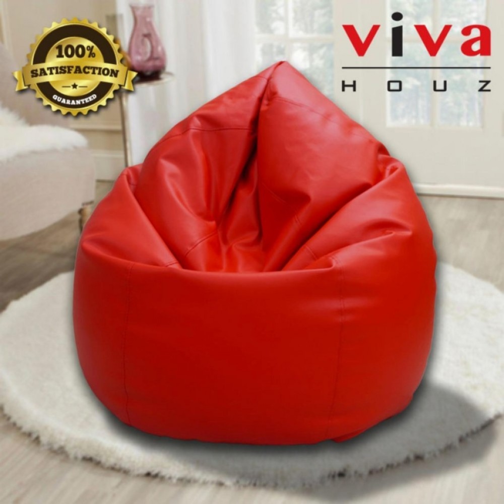 Viva Houz Indigo Bean Bag/Sofa/Chair, PU Leather, XXL Size (Red) Viva Houz Indigo Bean Bag/Sofa/Chair, PU Leather, XXL Size (Red)