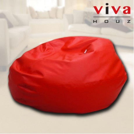 Viva Houz Indigo Bean Bag/Sofa/Chair, PU Leather, XXL Size (Red)