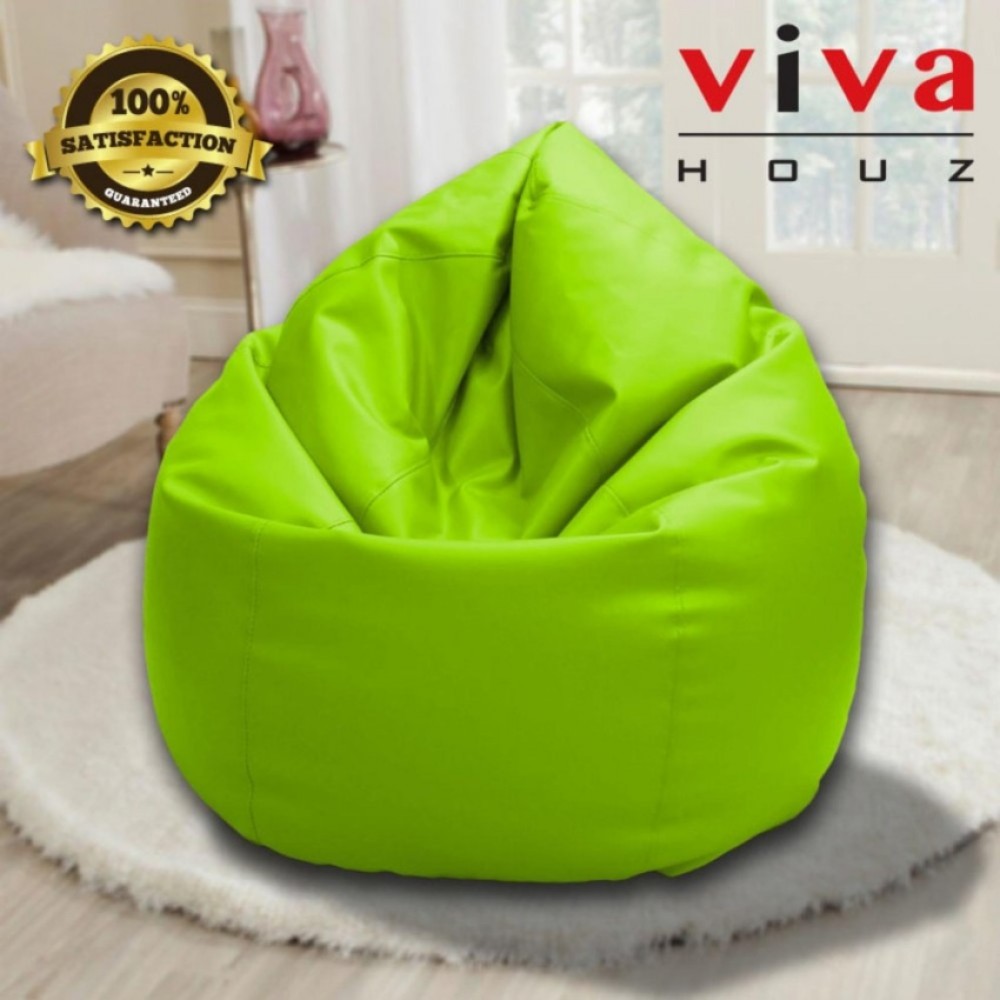 Viva Houz Indigo Bean Bag/Sofa/Chair, PU Leather, XXL Size (Green)