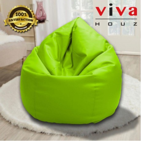 Viva Houz Indigo Bean Bag/Sofa/Chair, PU Leather, XXL Size (Green)