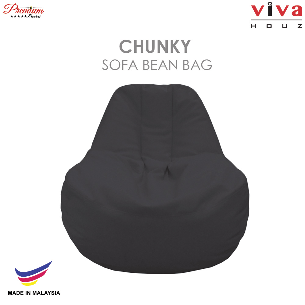 Viva Houz Chunky Sofa Bean Bag /Chair, Soft Chequered PU Leather Cover (Black) Viva Houz Chunky Sofa Bean Bag /Chair, Soft Chequered PU Leather Cover (Black)