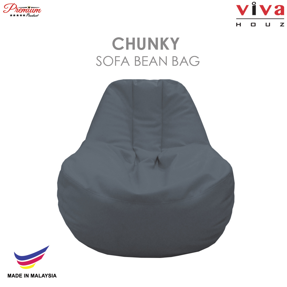 Viva Houz Chunky Sofa Bean Bag /Chair, Soft Chequered PU Leather Cover (Light Grey) Viva Houz Chunky Sofa Bean Bag /Chair, Soft Chequered PU Leather Cover (Light Grey)