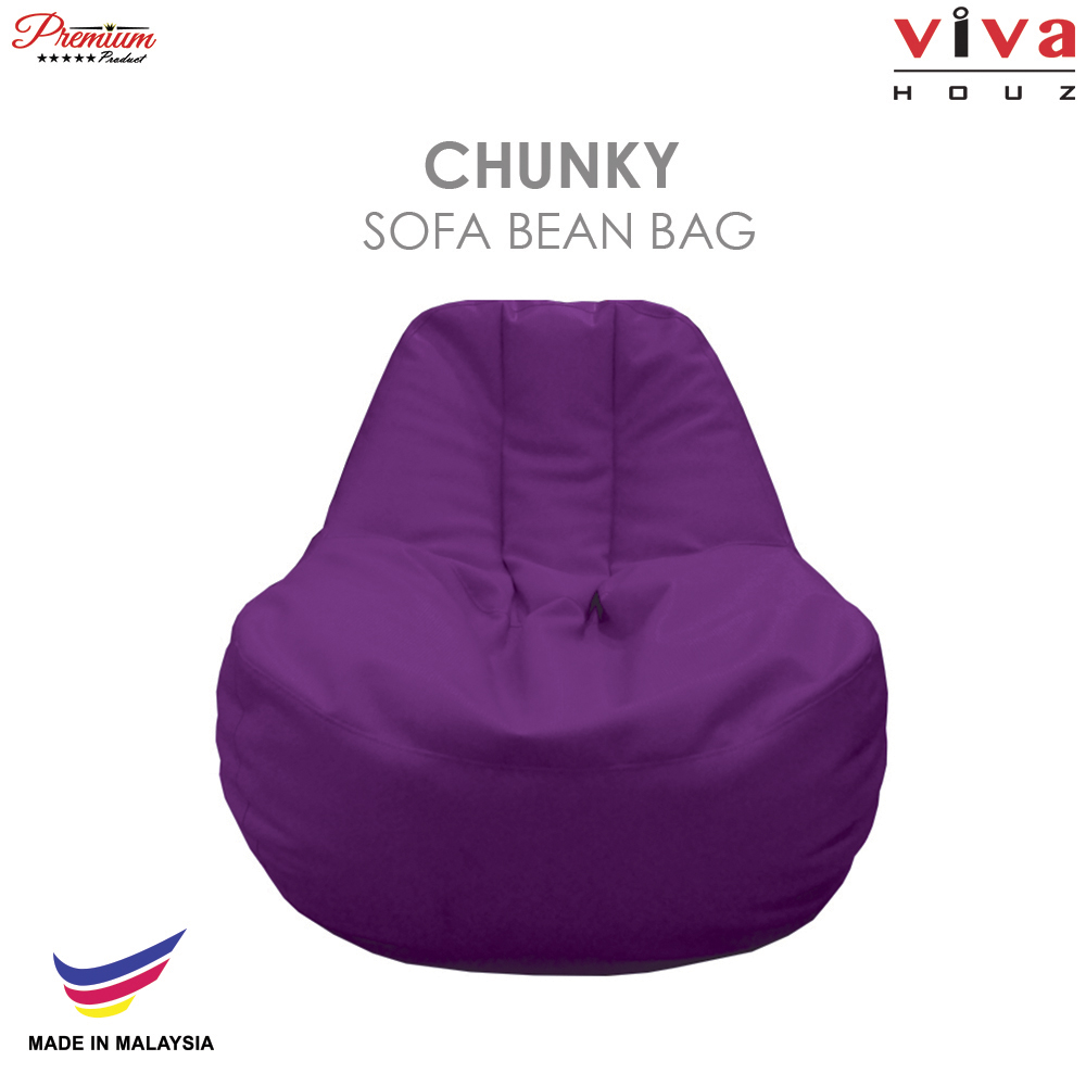 Viva Houz Chunky Sofa Bean Bag /Chair, Soft Chequered PU Leather Cover (Purple) Viva Houz Chunky Sofa Bean Bag /Chair, Soft Chequered PU Leather Cover (Purple)
