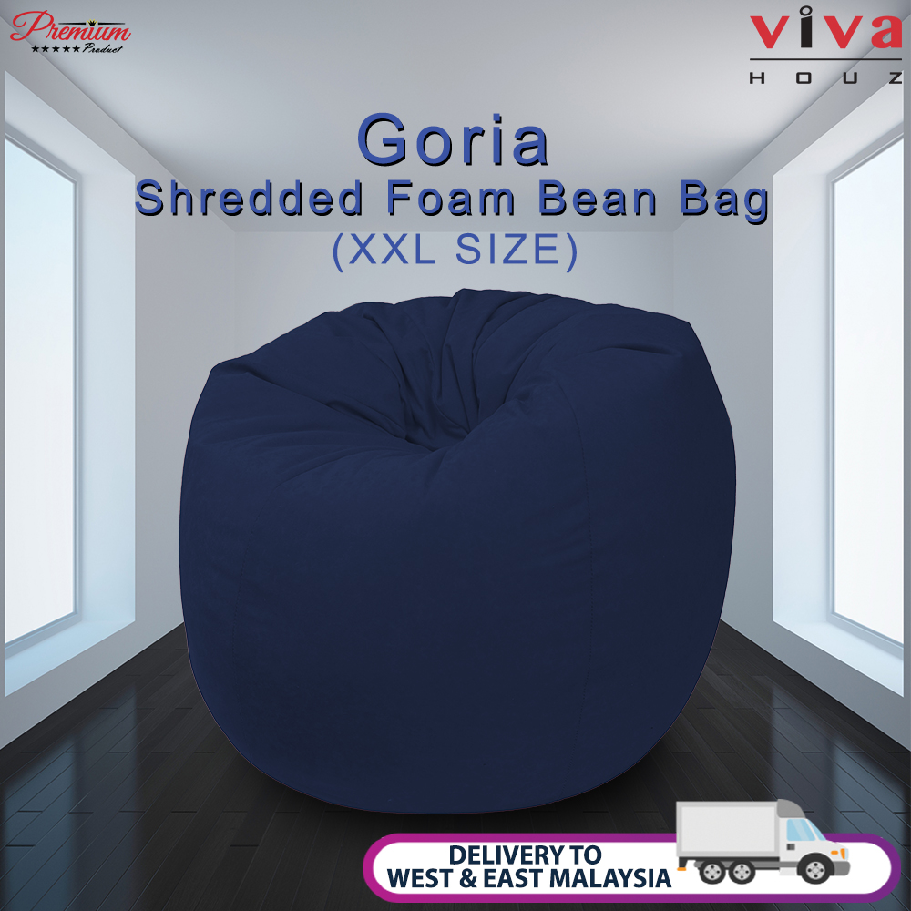 Viva Houz Goria Bean Bag /Sofa/Chair, XXL Size, Shredded Foam Filling, Imported Micro Suede Cover (Dark Blue) Viva Houz Goria Bean Bag /Sofa/Chair, XXL Size, Shredded Foam Filling, Imported Micro Suede Cover (Dark Blue)