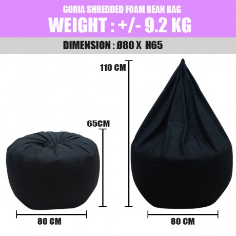 Viva Houz Goria Bean Bag Sofa Chair L Size Shredded