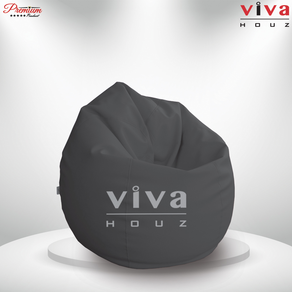 Viva Houz Padstow XXL Size Bean Bag/Sofa/Chair, Soft Chequered PU Leather Cover (Dark Grey) Viva Houz Padstow XXL Size Bean Bag/Sofa/Chair, Soft Chequered PU Leather Cover (Dark Grey)