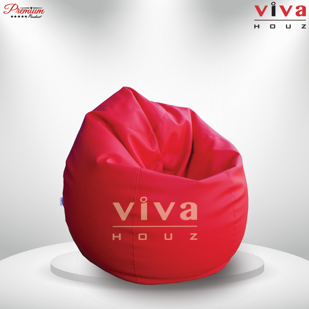 Viva Houz Padstow XXL Size Bean Bag/Sofa/Chair, Soft Chequered PU Leather Cover (Red) Viva Houz Padstow XXL Size Bean Bag/Sofa/Chair, Soft Chequered PU Leather Cover (Red)