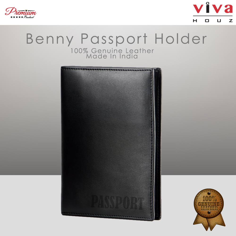 Viva Houz Benny Handmade 100% Genuine Leather Passport Holder ,Travel Wallet, Credit/ID Card Holder (Black) Viva Houz Benny Handmade 100% Genuine Leather Passport Holder ,Travel Wallet, Credit/ID Card Holder (Black)