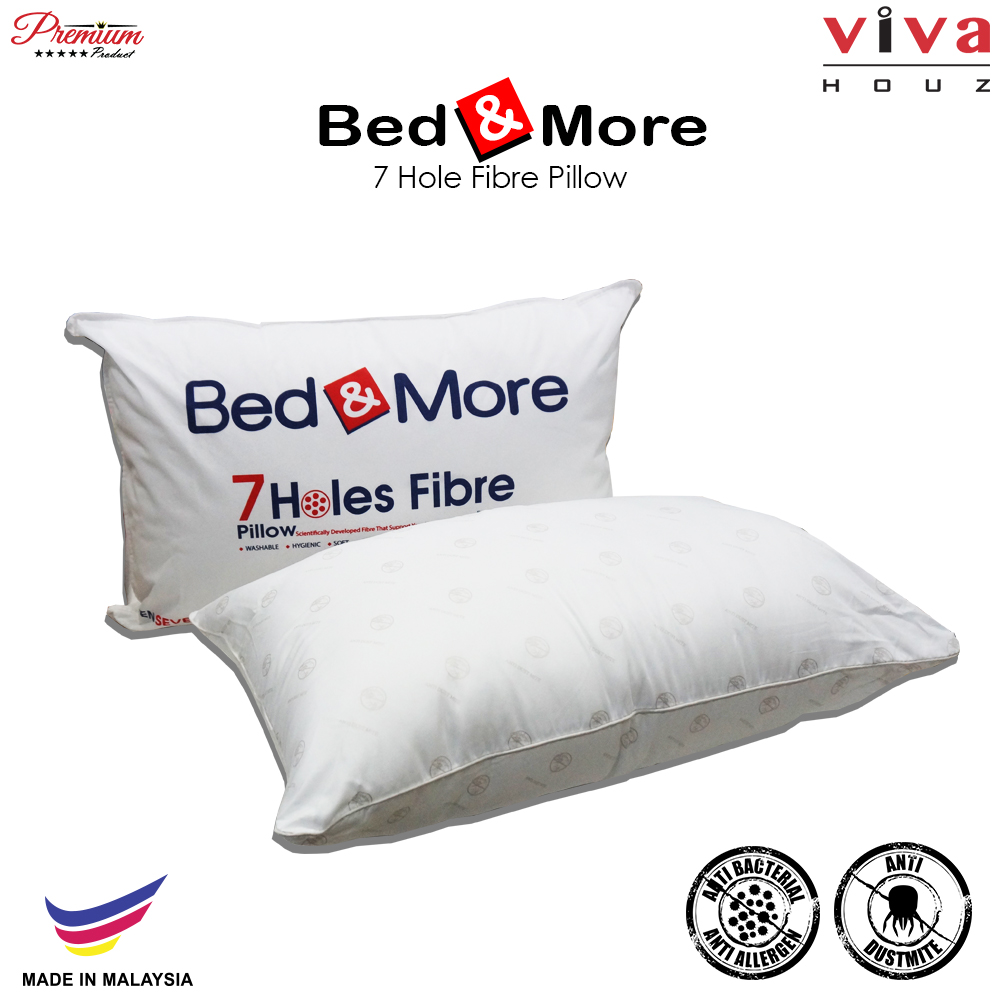 Viva Houz : Bed & More Virgin 7 Hole Fibre Pillow, Polyester Pillow, Made in Malaysia Viva Houz : Bed & More Virgin 7 Hole Fibre Pillow, Polyester Pillow, Made in Malaysia