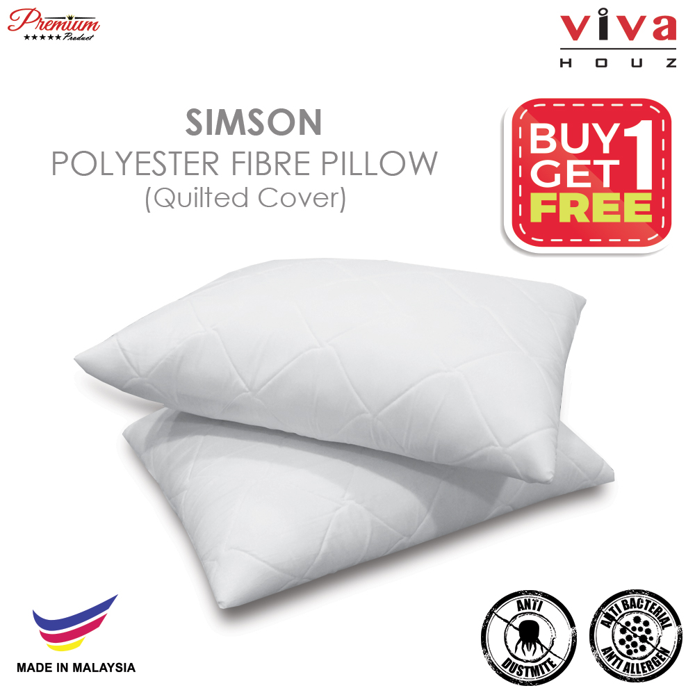 Viva Houz Buy One Free One Simson Polyester Fibre Pillow, Quilted Cover Viva Houz Buy One Free One Simson Polyester Fibre Pillow, Quilted Cover