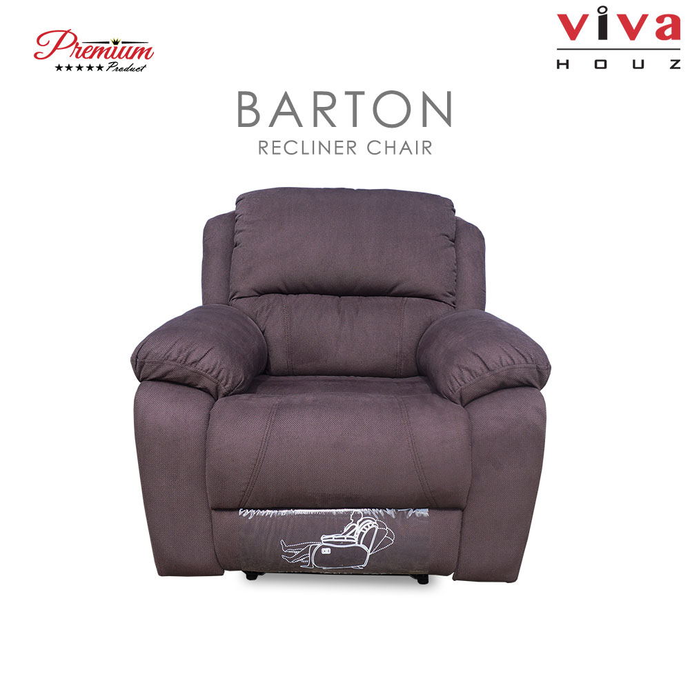 Viva Houz Barton Single Seat Recliner Chair / Sofa, Full Fabric Cover, XL Size (Dark Brown) Viva Houz Barton Single Seat Recliner Chair / Sofa, Full Fabric Cover, XL Size (Dark Brown)
