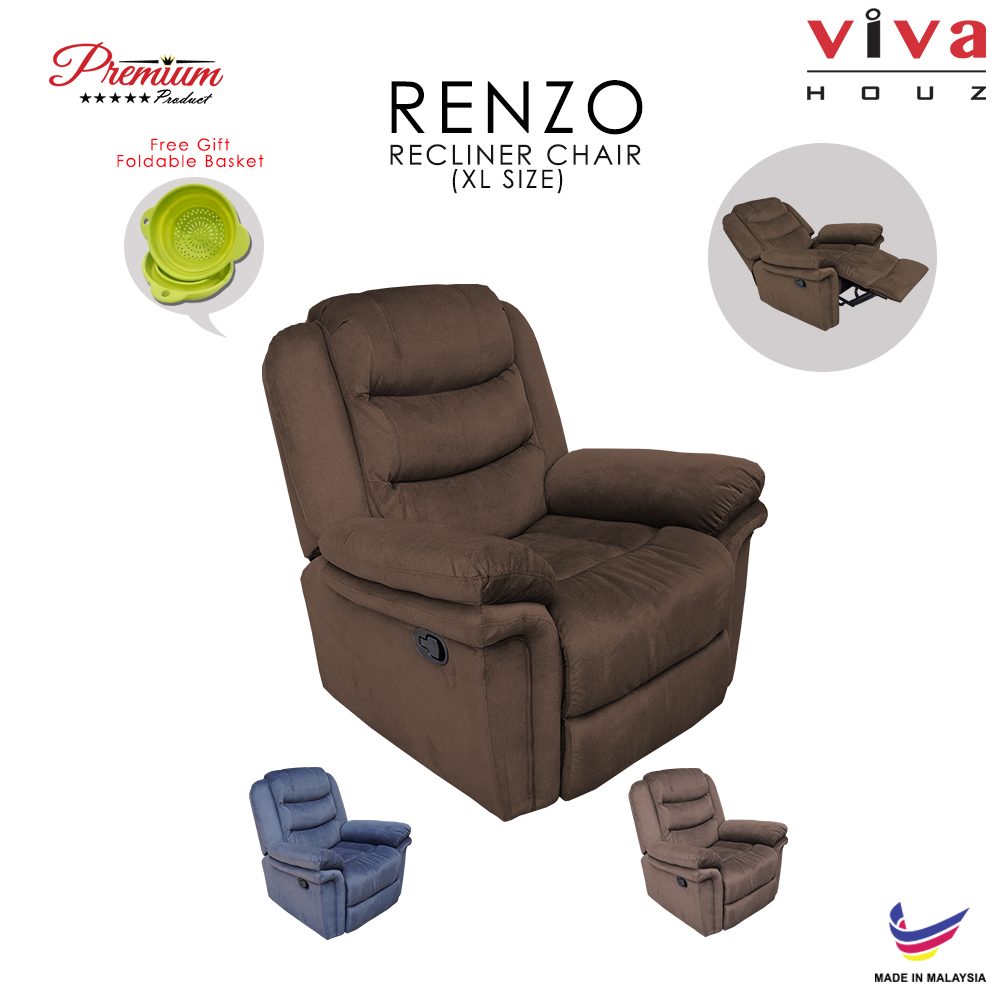 Viva Houz Renzo Single Seat Recliner Chair, Sofa, Full Fabric Cover (Dark Brown) Viva Houz Renzo Single Seat Recliner Chair, Sofa, Full Fabric Cover (Dark Brown)