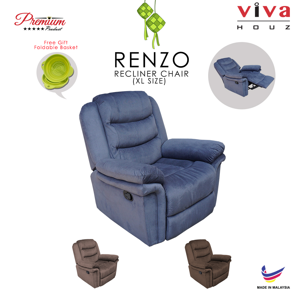Viva Houz Renzo Single Seat Recliner Chair, Sofa, Full Fabric Cover (Dark Grey) Viva Houz Renzo Single Seat Recliner Chair, Sofa, Full Fabric Cover (Dark Grey)