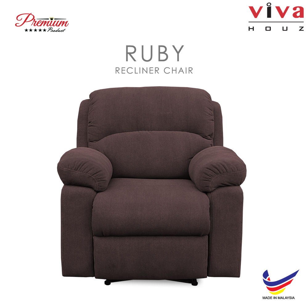 Viva Houz Ruby Single Seat Recliner Chair / Sofa, Full Fabric Cover (Dark Brown) Viva Houz Ruby Single Seat Recliner Chair / Sofa, Full Fabric Cover (Dark Brown)