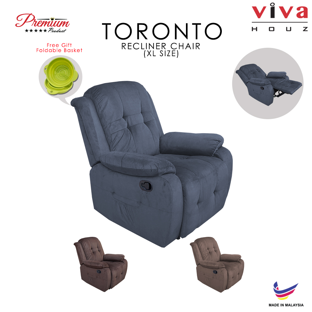Viva Houz Toronto Single Seat Recliner Chair, Sofa, Full Fabric Cover (Dark Grey) Viva Houz Toronto Single Seat Recliner Chair, Sofa, Full Fabric Cover (Dark Grey)