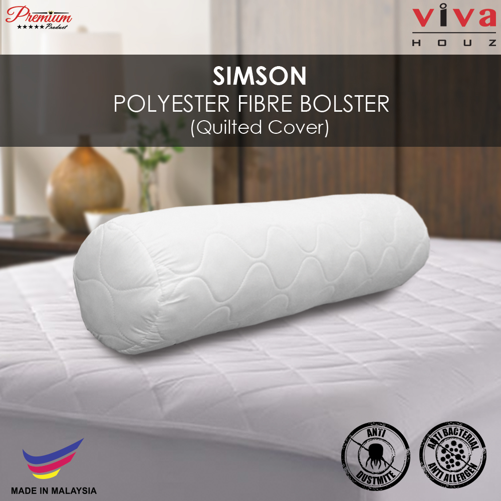 Viva Houz Simson Polyester Fibre Bolster/Pillow, Quilted Cover , Size (L90cm x Ø20cm) Viva Houz Simson Polyester Fibre Bolster/Pillow, Quilted Cover , Size (L90cm x Ø20cm)