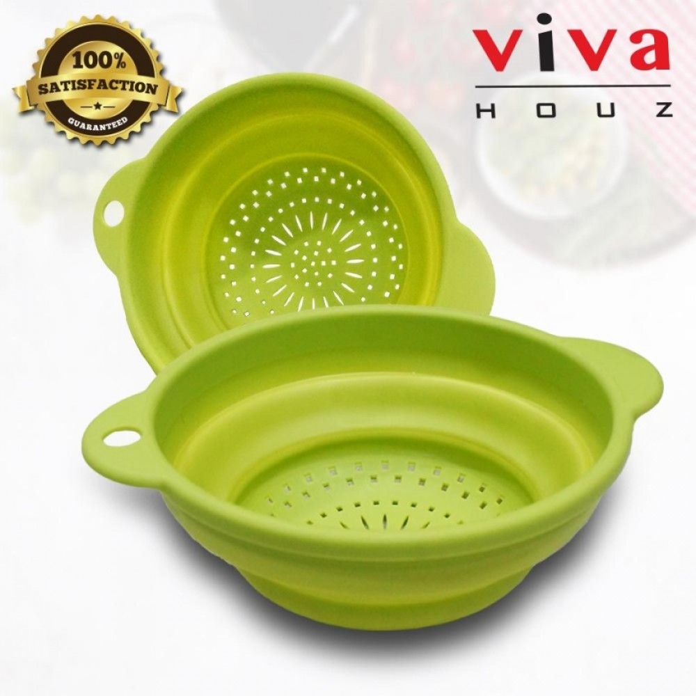 Viva Houz Foldable Kitchen Silicone Basket, Bucket, Colander, Food Strainers For Washing Fruit And Vegetables Viva Houz Foldable Kitchen Silicone Basket, Bucket, Colander, Food Strainers For Washing Fruit And Vegetables