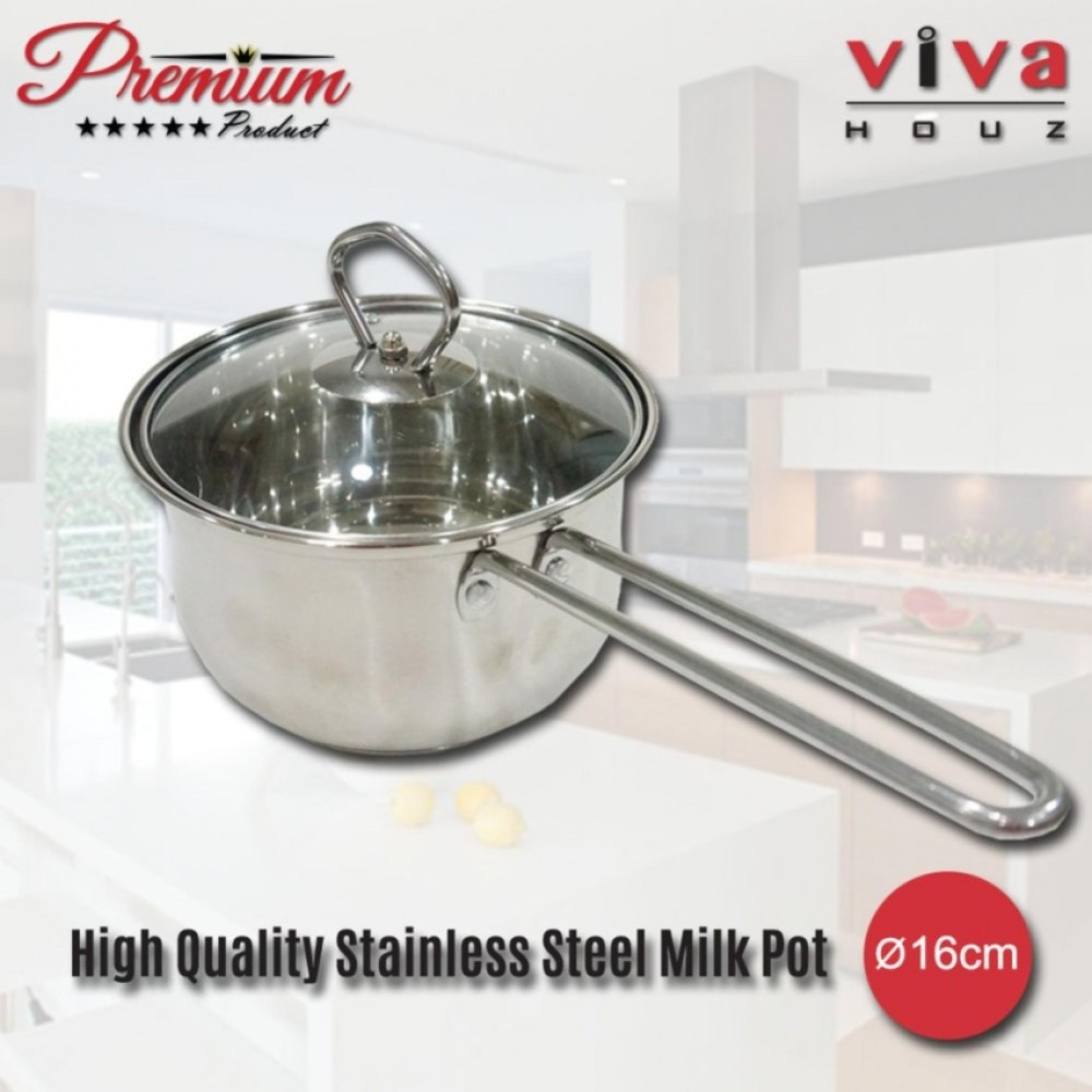 Viva Houz, Heavy Duty Ø16cm , Cooking Pot with Tempered Glass Lid Viva Houz, Heavy Duty Ø16cm , Cooking Pot with Tempered Glass Lid