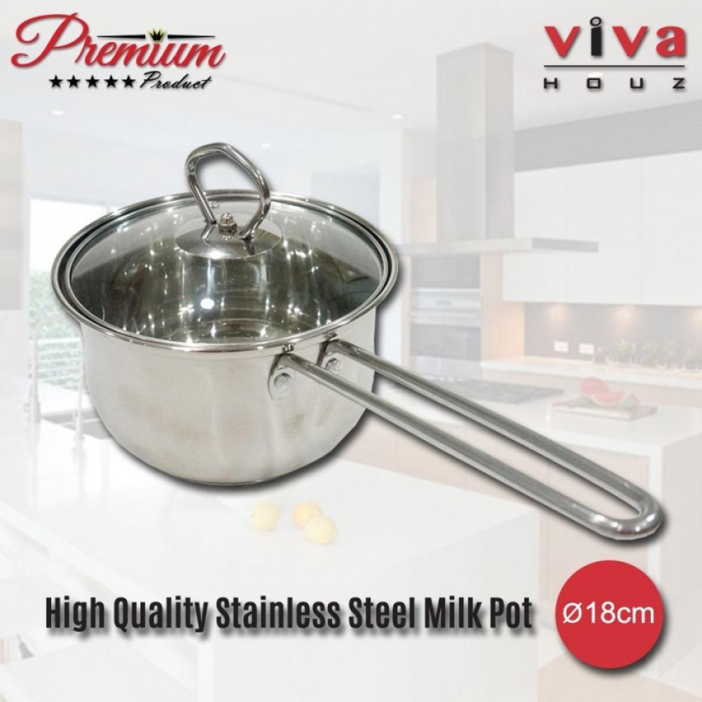 Viva Houz, Heavy Duty Ø18cm , Cooking Pot with Tempered Glass Lid Viva Houz, Heavy Duty Ø18cm , Cooking Pot with Tempered Glass Lid