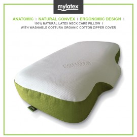 Mylatex Anatomic Pillow 100% Natural Latex Designed For Neck & Shoulder Support Organic Cotton Zipper Cover