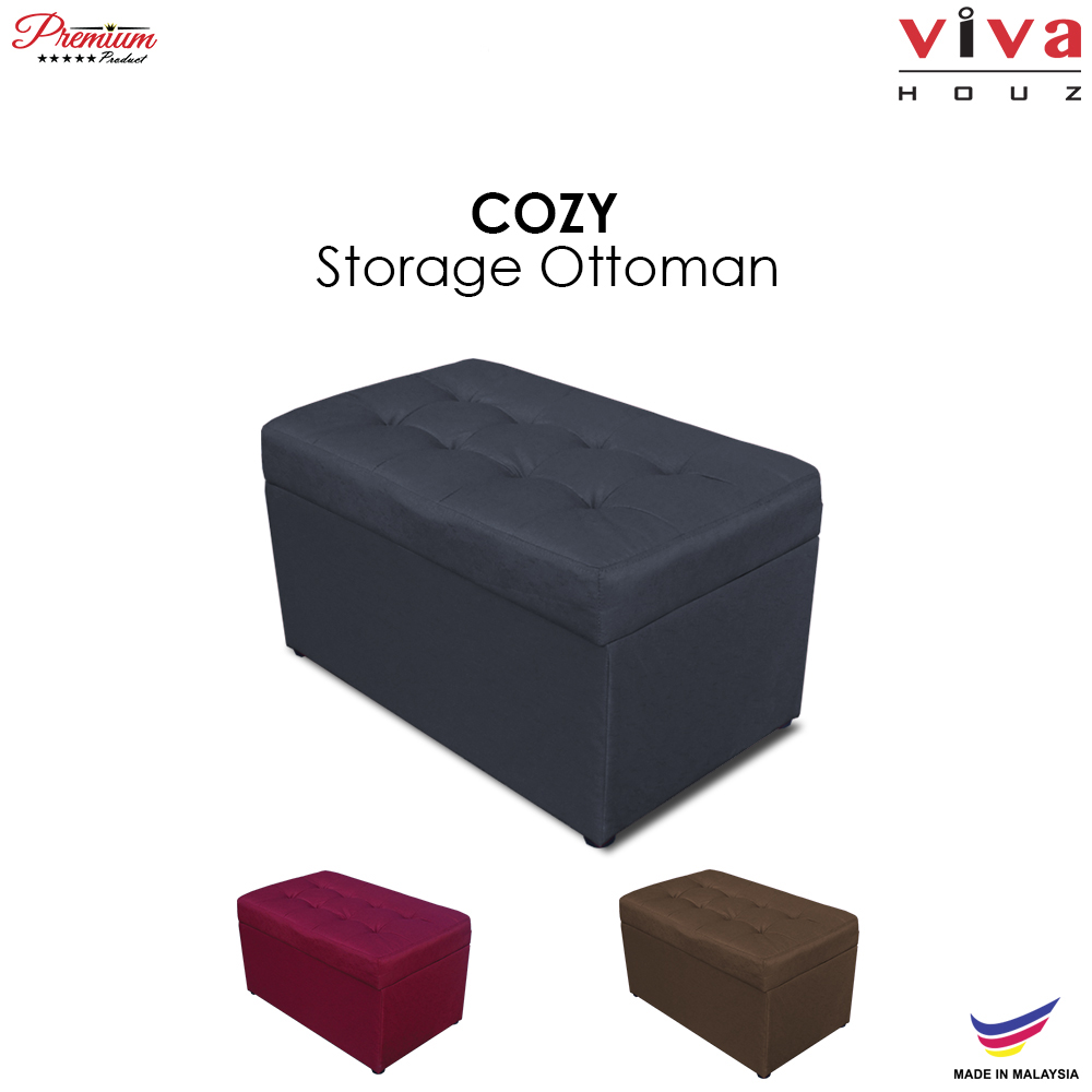 VIVA HOUZ - COZY Storage Ottoman (Grey) VIVA HOUZ - COZY Storage Ottoman (Grey)