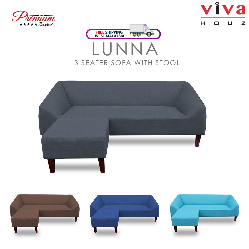 Viva Houz Lunna Sofa, 3 Seater Sofa With Stool, L Shape Sofa, Living Room Sofa, Sectional Sofa (Classic Grey) Viva Houz Lunna Sofa, 3 Seater Sofa With Stool, L Shape Sofa, Living Room Sofa, Sectional Sofa (Classic Grey)