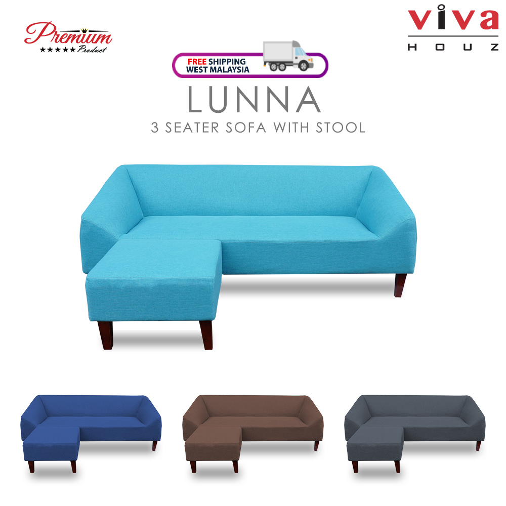 Viva Houz Lunna Sofa, 3 Seater Sofa With Stool, L Shape Sofa, Living Room Sofa, Sectional Sofa (Sky Blue) Viva Houz Lunna Sofa, 3 Seater Sofa With Stool, L Shape Sofa, Living Room Sofa, Sectional Sofa (Sky Blue)