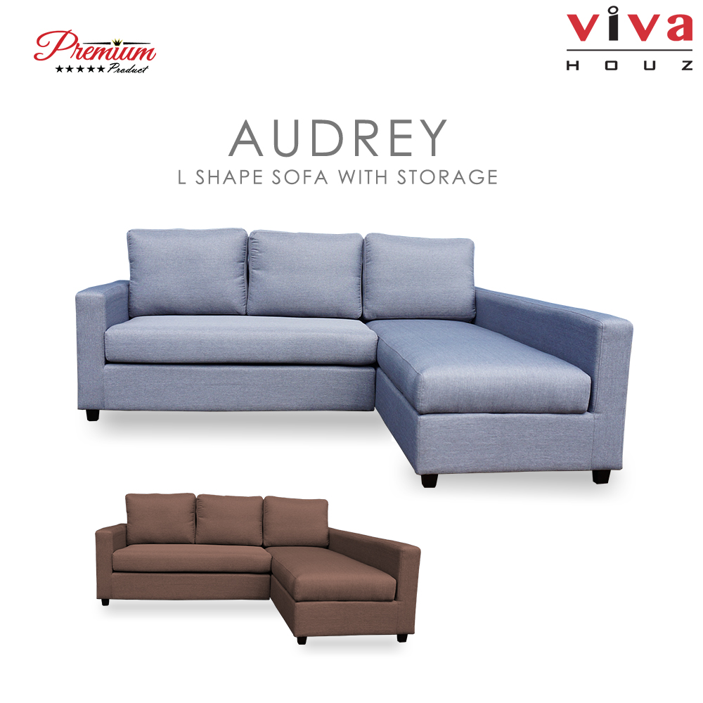 Viva Houz Audrey L Shape Sofa With Storage, Living Room Sofa, Sectional Sofa (Light Grey) Viva Houz Audrey L Shape Sofa With Storage, Living Room Sofa, Sectional Sofa (Light Grey)