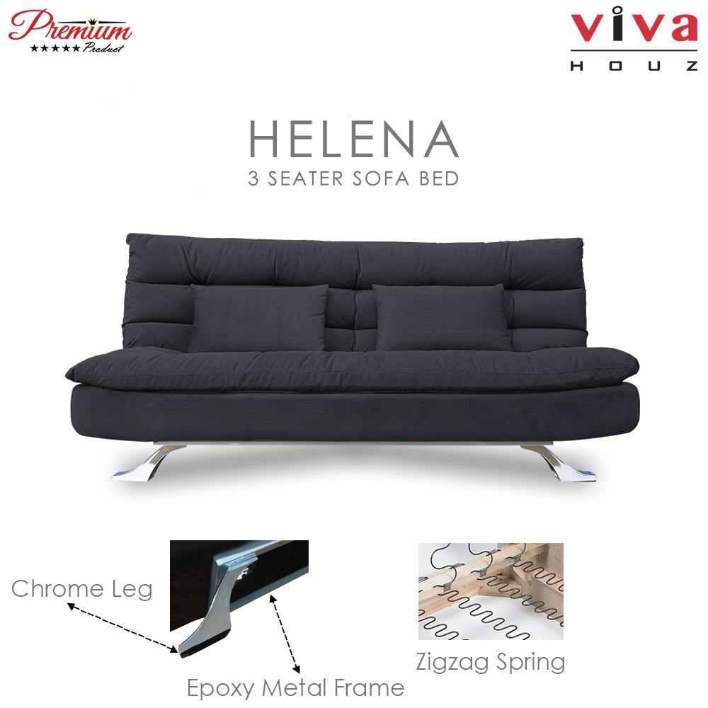 Viva Houz Helena 3 Seater Sofa Bed / Sofa, Full Fabric Removable Cover (Dark Grey) Viva Houz Helena 3 Seater Sofa Bed / Sofa, Full Fabric Removable Cover (Dark Grey)