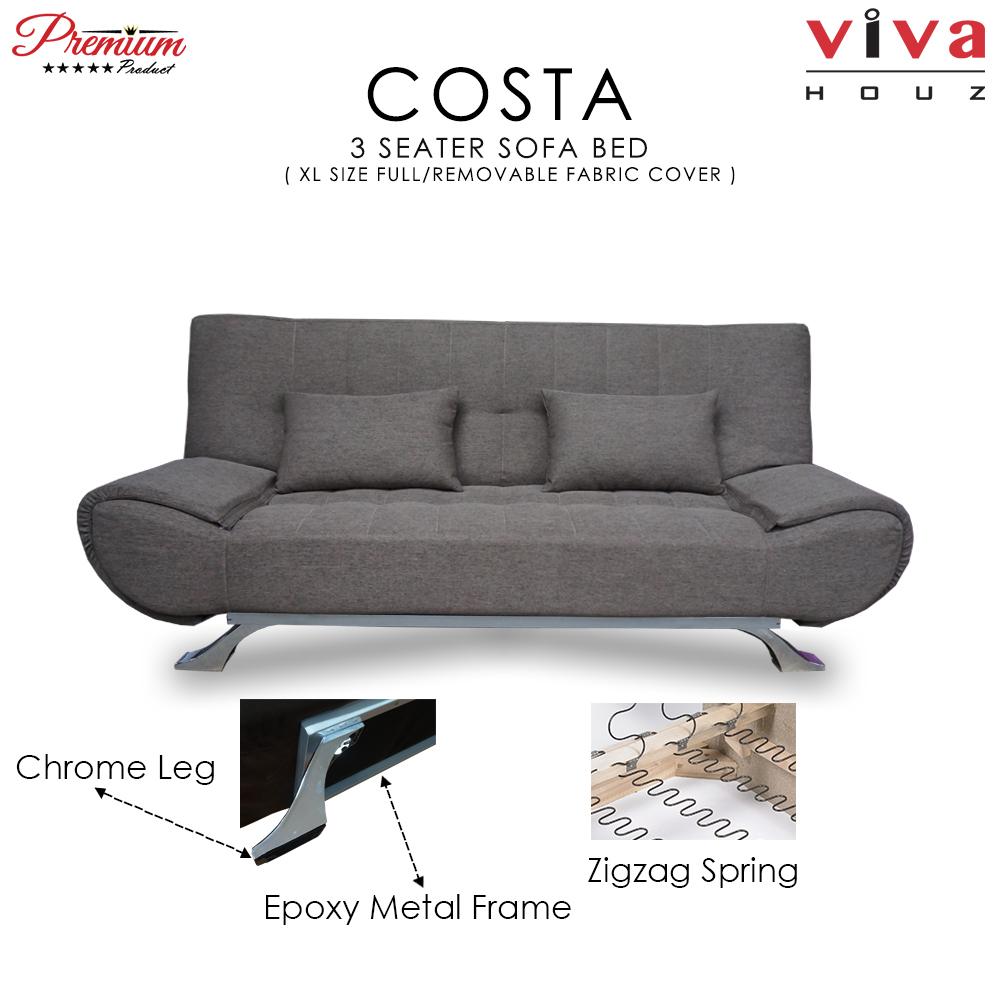 Viva Houz COSTA 3 Seater Sofa Bed, Sofa, Bed  (Brown)