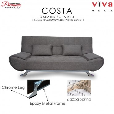 Viva Houz COSTA 3 Seater Sofa Bed, Sofa, Bed  (Brown)