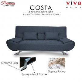 Viva Houz COSTA 3 Seater Sofa Bed, Sofa, Bed (Grey)