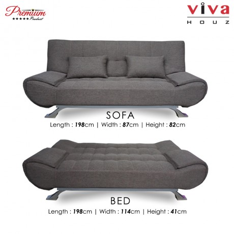 Viva Houz COSTA 3 Seater Sofa Bed, Sofa, Bed (Blue)