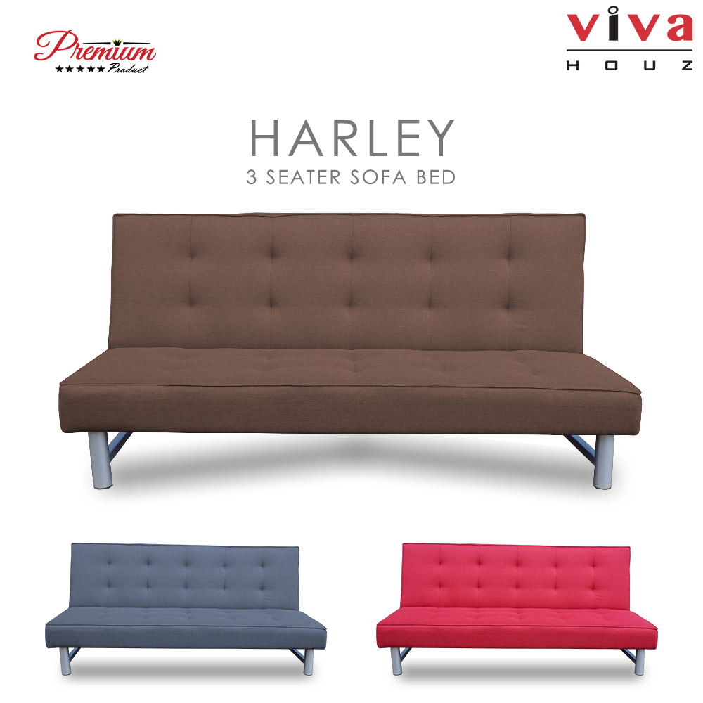 Viva Houz Harley 3 Seater Sofa Bed / Sofa, Full Fabric Cover (Classic Brown) Viva Houz Harley 3 Seater Sofa Bed / Sofa, Full Fabric Cover (Classic Brown)