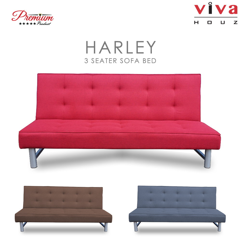 Viva Houz Harley 3 Seater Sofa Bed / Sofa, Full Fabric Cover (Lust Red) Viva Houz Harley 3 Seater Sofa Bed / Sofa, Full Fabric Cover (Lust Red)