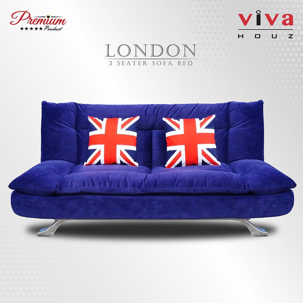 Viva Houz London 3 Seater Sofa, Sofa Bed,Full Navy Blue Velvet Fabric Cover Viva Houz London 3 Seater Sofa, Sofa Bed,Full Navy Blue Velvet Fabric Cover