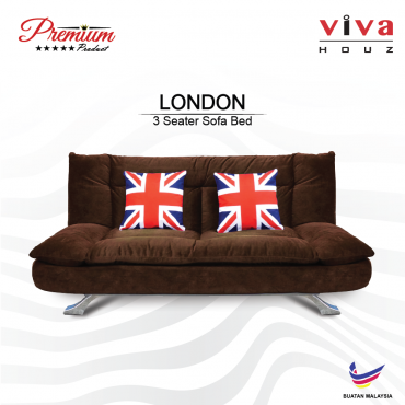 Viva Houz London Premium Quality Sofa Bed  3 Seater Sofa Dark Brown Made In Malaysia 