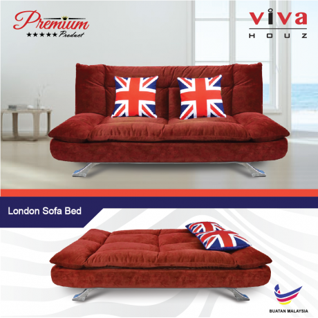 Viva Houz London Premium Quality Sofa Bed  3 Seater Sofa Maroon Made In Malaysia 