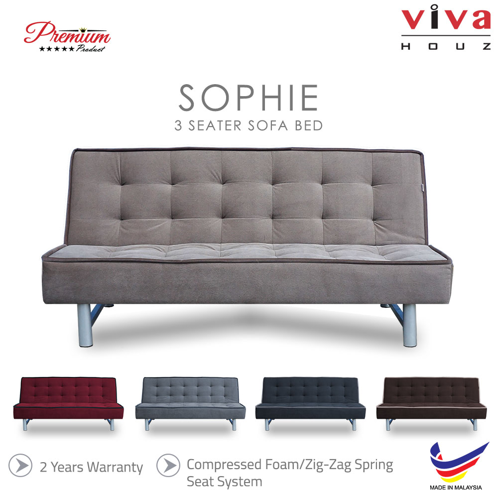 Viva Houz Sophie 3 Seater Sofa Bed / Sofa, Full Fabric Cover, Made In Malaysia, 2 Years Warranty (Light Brown) Viva Houz Sophie 3 Seater Sofa Bed / Sofa, Full Fabric Cover, Made In Malaysia, 2 Years Warranty (Light Brown)