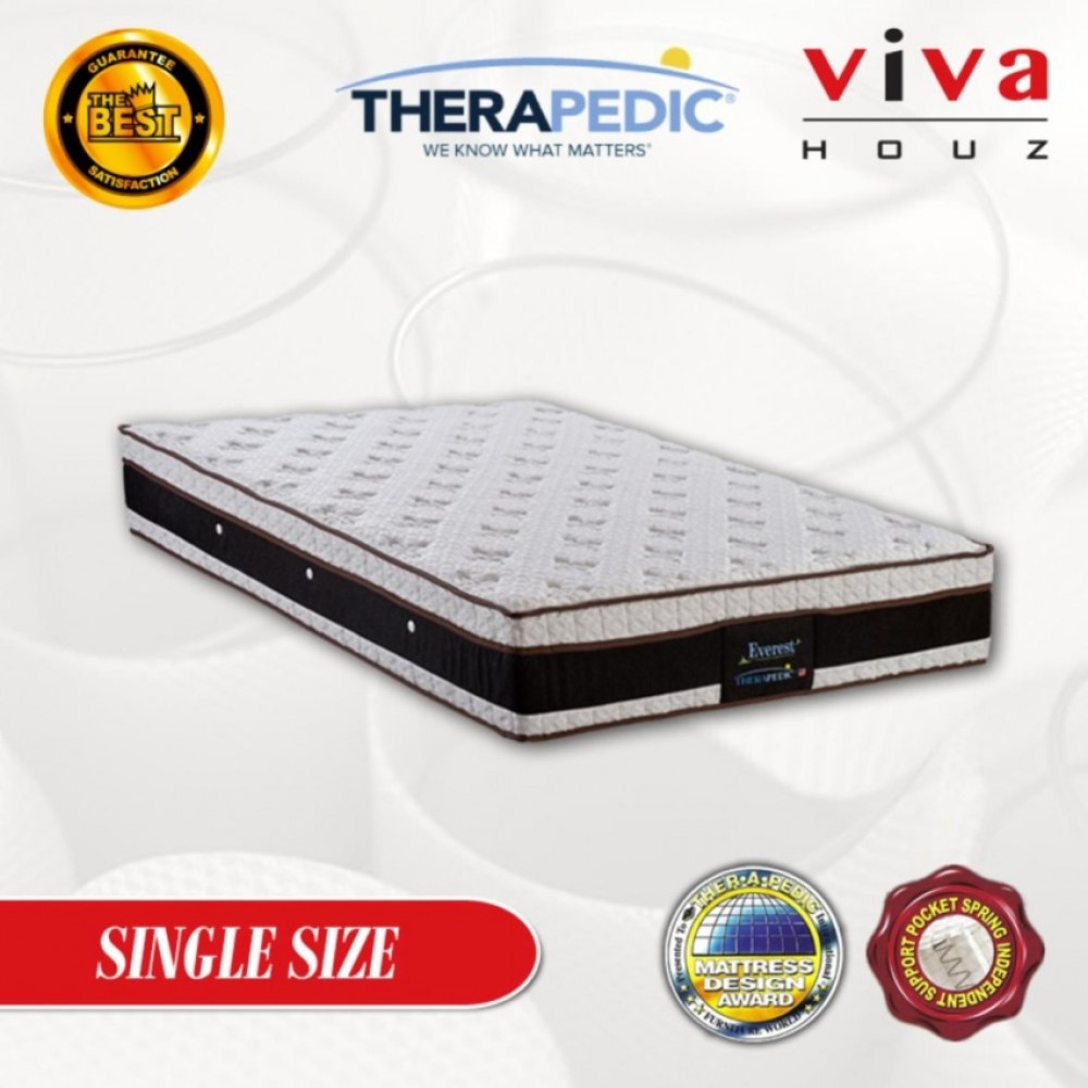 Therapedic, USA, Everest 5 Zones Pocketed Spring Luxurious Mattress, 28cm / 11'' Thick (Super Single) Therapedic, USA, Everest 5 Zones Pocketed Spring Luxurious Mattress, 28cm / 11'' Thick (Super Single)