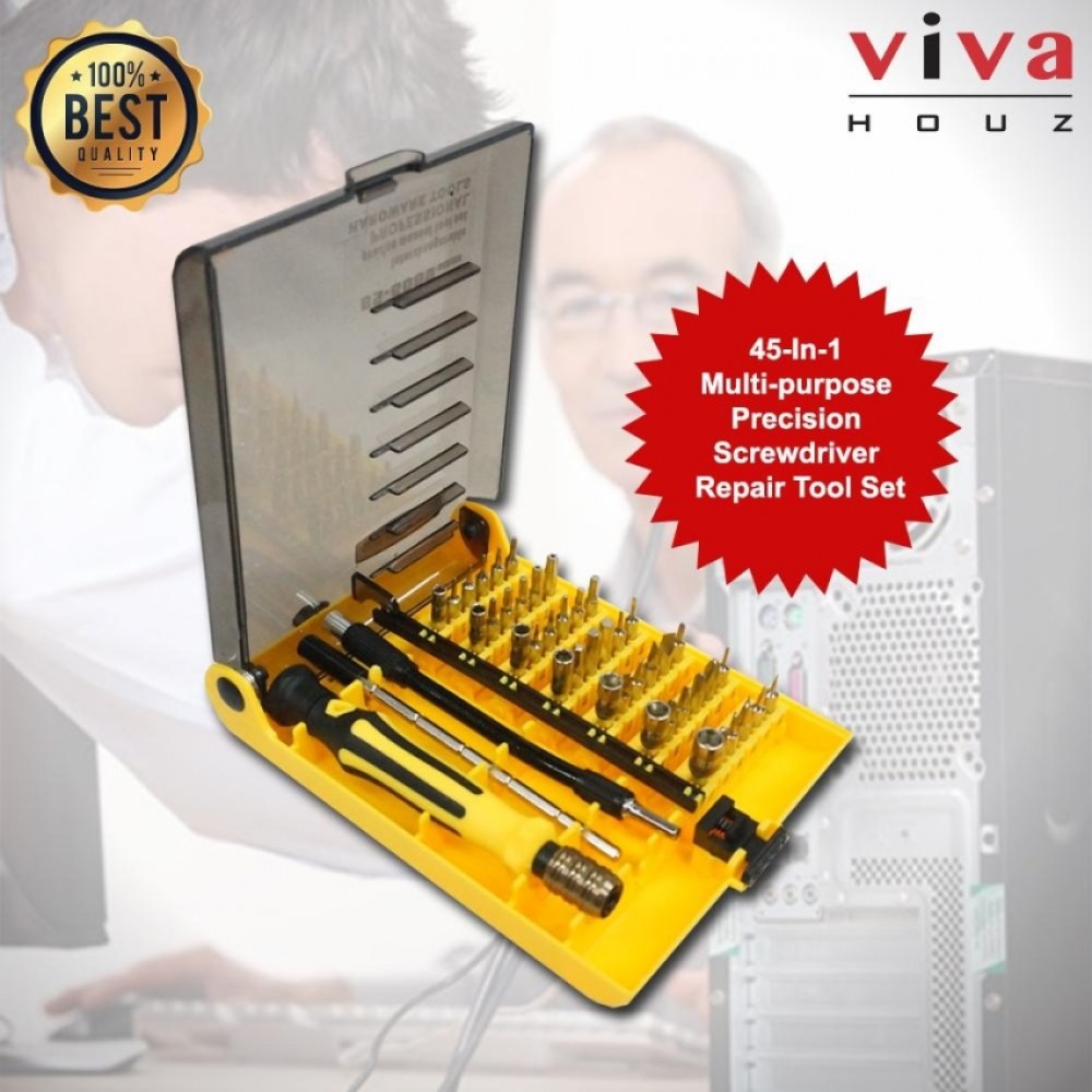 Viva Houz 45-In-1Multi-purpose Precision Magnetic Hand Screwdriver Repair Tool Set For Computer, Phones, Home Viva Houz 45-In-1Multi-purpose Precision Magnetic Hand Screwdriver Repair Tool Set For Computer, Phones, Home