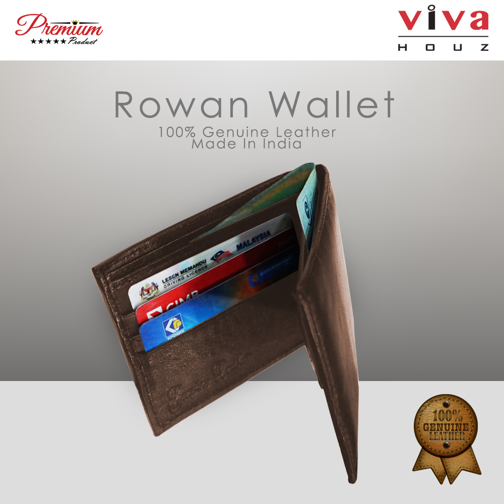 Viva Houz Rowan Mens Handmade 100% Genuine Leather Wallet, Credit/ID Card Holder with Coin / SD Card Pocket (Brown) Viva Houz Rowan Mens Handmade 100% Genuine Leather Wallet, Credit/ID Card Holder with Coin / SD Card Pocket (Brown)